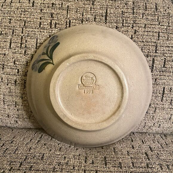 Lot of 2 Vintage Rowe Pottery Works 7" Salad Cereal Bowls Salt Glazed 1998 2001 - Picture 5 of 12
